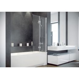 Besco Prestigio parawan nawannowy 80x150 cm dwuskrzydłowy szkło przezroczyste PP-2S