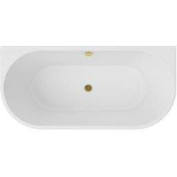 Besco Vica New wanna przyścienna 159,6x80 cm owalna biała #WAS-160VNCZ