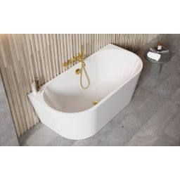 Besco Vica New wanna przyścienna 159,6x80 cm owalna biała #WAS-160VNCZ