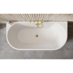 Besco Vica New wanna przyścienna 159,6x80 cm owalna biała #WAS-160VNCZ