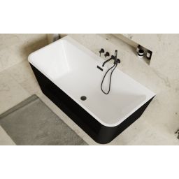 Besco Varya B&W wanna przyścienna 170x80 cm prostokątna biała-czarna #WAS-170VRMC