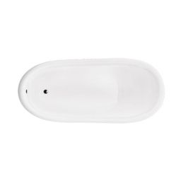 Besco Otylia wanna wolnostojąca 170x77 cm owalna biała z łapami czarny mat #WKO-170W+CZ