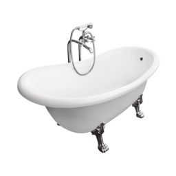 Besco Otylia wanna wolnostojąca 159,5x76,5 cm owalna biała #WKO-160W+C