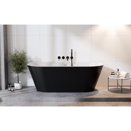 Besco Deeva wanna wolnostojąca 170x80 cm owalna biała-czarna #WWA-170DMBB
