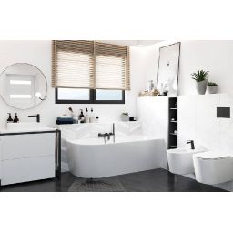 Corsan Intero wanna narożna 160x75 cm owalna biała E230LPWH
