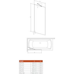 Radaway Idea PNJ II parawan nawannowy 70 cm szkło przezroczyste 10001070-01-01