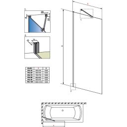 Radaway Idea Black PNJ parawan nawannowy 80 cm czarny mat/szkło przezroczyste 10001080-54-01
