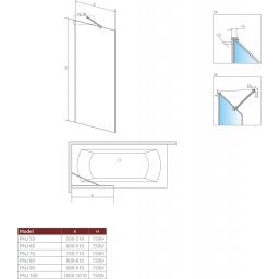 Radaway Modo New PNJ parawan nawannowy 80 cm szkło przezroczyste 10006080-01-01