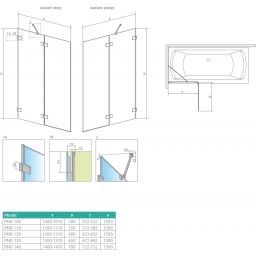 Radaway Euphoria PND parawan nawannowy 100 cm lewy szkło przezroczyste 10008100-01-01L