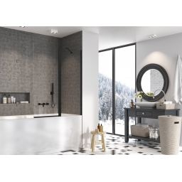 Radaway Nes Black PND II parawan nawannowy 100 cm prawy czarny mat/szkło przezroczyste 10009100-54-01R