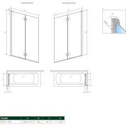 Radaway Nes PND I parawan nawannowy 100 cm lewy szkło przezroczyste 10010100-01-01L