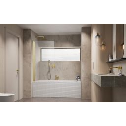 Radaway Nes PNJ parawan nawannowy 50 cm prawy złoty szczotkowany/szkło przezroczyste 10011050-99-01R