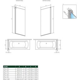 Radaway Nes PNJ parawan nawannowy 80 cm prawy chrom/szkło przezroczyste 10011080-01-01R