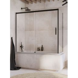 Radaway Idea Black PN DWJ+S ścianka boczna 75 cm do parawanu nawannowego prawa czarny mat/szkło przezroczyste 10005075-54-01R