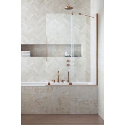 Radaway Furo Brushed Copper PND II parawan nawannowy 120 cm prawy miedź szczotkowana/szkło przezroczyste 10109638-93-01R/10112594-01-01
