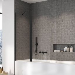 Radaway Nes Black PND II parawan nawannowy 100 cm lewy czarny mat/szkło przezroczyste 10009100-54-01L