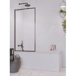 Radaway Idea Black PNJ parawan nawannowy 50 cm 1-częściowy czarny mat/szkło przezroczyste 10001050-54-56