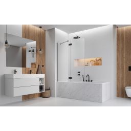 Radaway Essenza New Black PND II parawan nawannowy 110 cm lewy czarny mat/szkło przezroczyste 110002110-54-01L