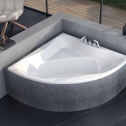 Excellent Glamour wanna narożna 150x150 cm biała WAEX.GLA15WH