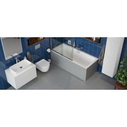 Excellent Heaven Slim wanna prostokątna 160x75 cm z kompletem odpływowym biały/chrom WAEX.HEV16WHS/ARIN.FLOW.CR