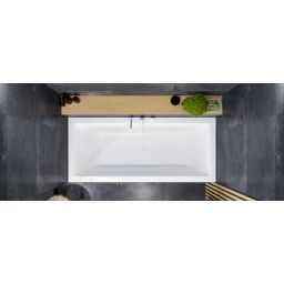 Excellent Heaven Slim wanna prostokątna 160x75 cm z kompletem odpływowym biały/biały połysk WAEX.HEV16WHS/ARIN.FLOW.WH