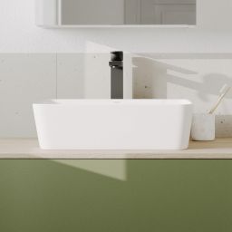 Hagser Ingrid umywalka 49x37,5 cm nablatowa prostokątna biała HGR20000040