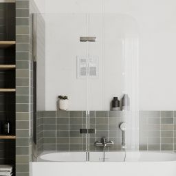 Hagser Anke II parawan nawannowy 100 cm 2-częściowy chrom błyszczący/szkło przezroczyste HGR30000023