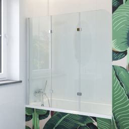 Hagser Anke III parawan nawannowy 120 cm 3-częściowy chrom błyszczący/szkło przezroczyste HGR40000023