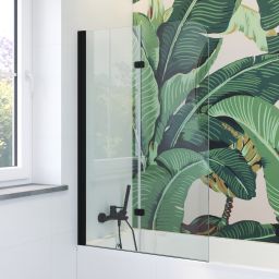 Hagser Anke II parawan nawannowy 100 cm 2-częściowy czarny mat/szkło przezroczyste HGR70000023