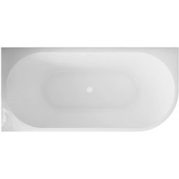 Invena Astri wanna przyścienna 160x80 cm owalna biała AN-03-16L