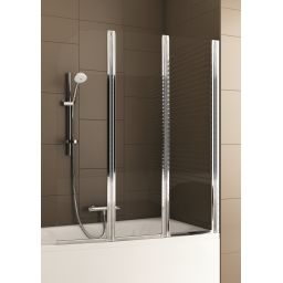 KFA Armatura Modern parawan nawannowy 120 cm 3-częściowy szkło przezroczyste 170-06956P