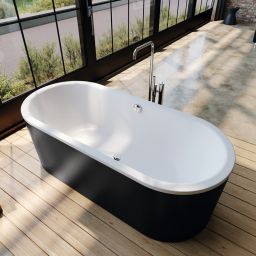 Kaldewei Classic Duo Oval wanna wolnostojąca 170x75 cm owalna model 113-7 z obudową czarny mat 291446420001