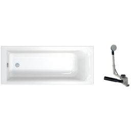 Zestaw Koło Rekord wanna prostokątna 170x70 cm z zestawem odpływowo-przelewowym Geberit chrom (XWP1670000, 150520216)