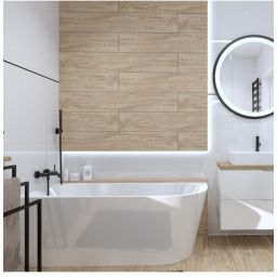 LaVita Caldera wanna przyścienna 170x80 cm prostokątna prawa biała