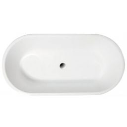 Polimat Amona New wanna wolnostojąca 150x75 cm akrylowa biały/czarny połysk 00058