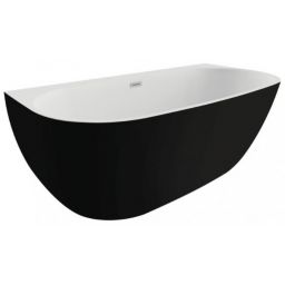 Polimat Risa wanna wolnostojąca 170x80 cm przyścienna biały/czarny mat 00443