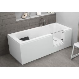 Polimat Avo wanna prostokątna 160x75 cm z drzwiami dla osób niepełnosprawnych biała 00012