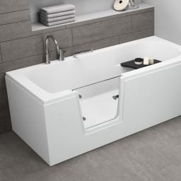 Polimat Vovo wanna prostokątna 150x75 cm z drzwiami dla osób niepełnosprawnych biała 00484