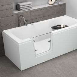 Polimat Vovo wanna prostokątna 170x75 cm z drzwiami dla osób niepełnosprawnych biała 00894