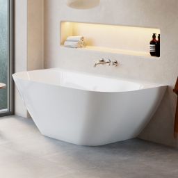 Lavaberg Lykke wanna przyścienna 170x80 cm owalna biała 663134171003