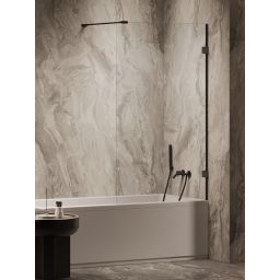 New Trendy Oxia Black parawan nawannowy 70 cm 1-częściowy czarny mat/szkło przezroczyste AXJ-1322-WP