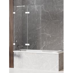 New Trendy Avexa White parawan nawannowy 100 cm 2-częściowy biały mat/szkło przezroczyste EXK-2972