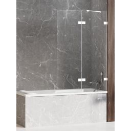 New Trendy Avexa White parawan nawannowy 100 cm 2-częściowy biały mat/szkło przezroczyste EXK-2973