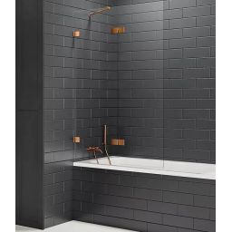 New Trendy Avexa Copper Brushed parawan nawannowy 100 cm 2-częściowy miedź szczotkowana/szkło przezroczyste EXK-3808