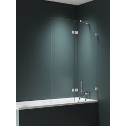 New Trendy Avexa Nickel Brushed parawan nawannowy 110 cm 2-częściowy prawy nikiel szczotkowany/szkło przezroczyste EXK-8753