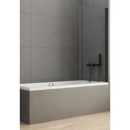 New Trendy New Soleo Black parawan nawannowy 70 cm 1-częściowy czarny mat/szkło przezroczyste P-0039
