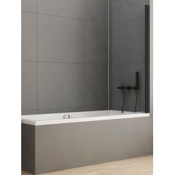 New Trendy New Soleo Black parawan nawannowy 90 cm 1-częściowy czarny mat/szkło przezroczyste P-0040