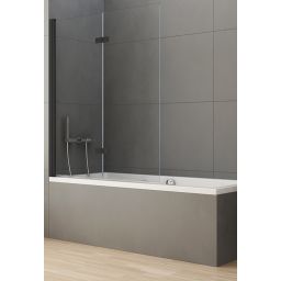 New Trendy New Soleo Black parawan nawannowy 100 cm 2-częściowy czarny mat/szkło przezroczyste P-0041