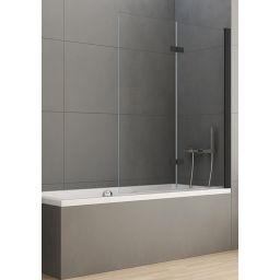 New Trendy New Soleo Black parawan nawannowy 100 cm 2-częściowy czarny mat/szkło przezroczyste P-0042