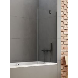 New Trendy New Soleo Black parawan nawannowy 90 cm 1-częściowy czarny mat/szkło przezroczyste P-0051